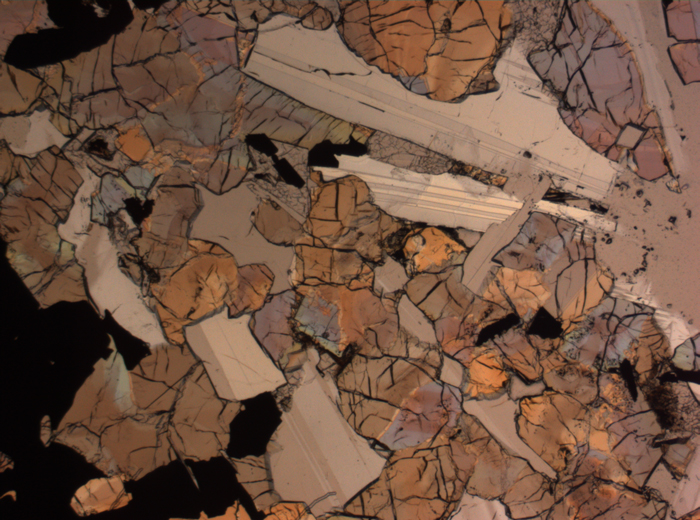 Thin Section Photograph of Apollo 17 Sample 75015,26 in Plane-Polarized Light at 2.5x Magnification and 2.85 mm Field of View (View #19)
