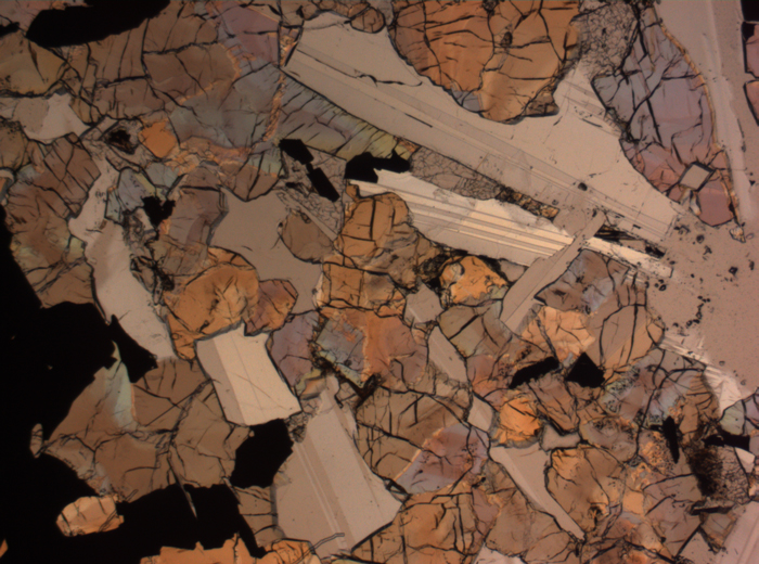 Thin Section Photograph of Apollo 17 Sample 75015,26 in Plane-Polarized Light at 2.5x Magnification and 2.85 mm Field of View (View #20)