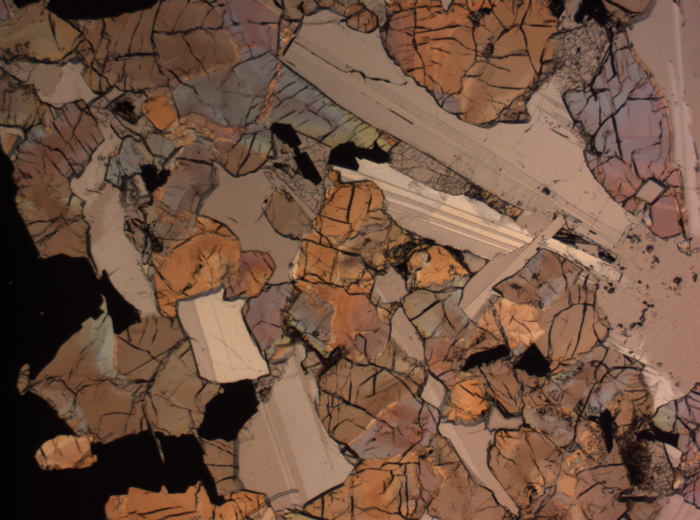 Thin Section Photograph of Apollo 17 Sample 75015,26 in Plane-Polarized Light at 2.5x Magnification and 2.85 mm Field of View (View #21)
