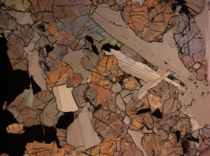 Thin Section Photograph of Apollo 17 Sample 75015,26 in Plane-Polarized Light at 2.5x Magnification and 2.85 mm Field of View (View #22)