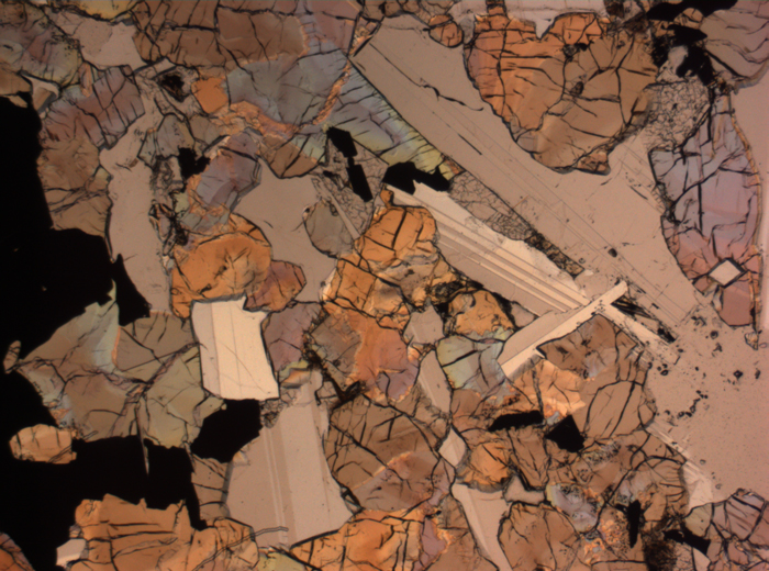 Thin Section Photograph of Apollo 17 Sample 75015,26 in Plane-Polarized Light at 2.5x Magnification and 2.85 mm Field of View (View #23)