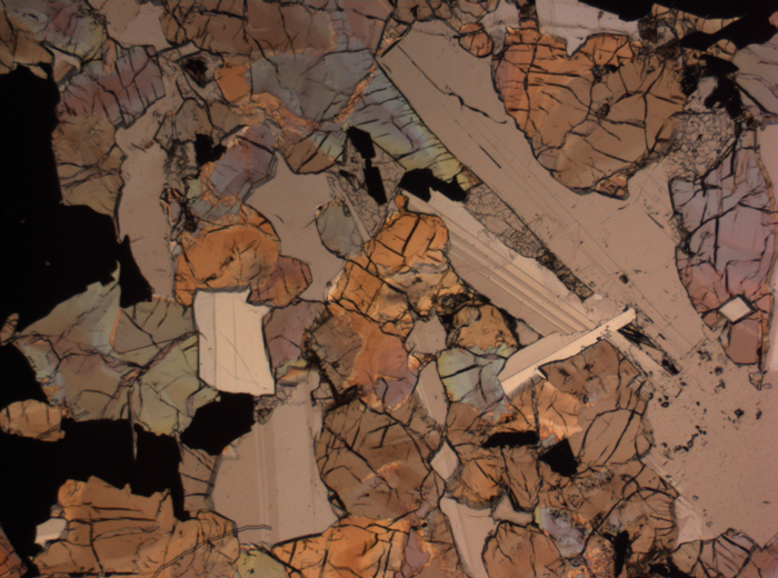 Thin Section Photograph of Apollo 17 Sample 75015,26 in Plane-Polarized Light at 2.5x Magnification and 2.85 mm Field of View (View #24)