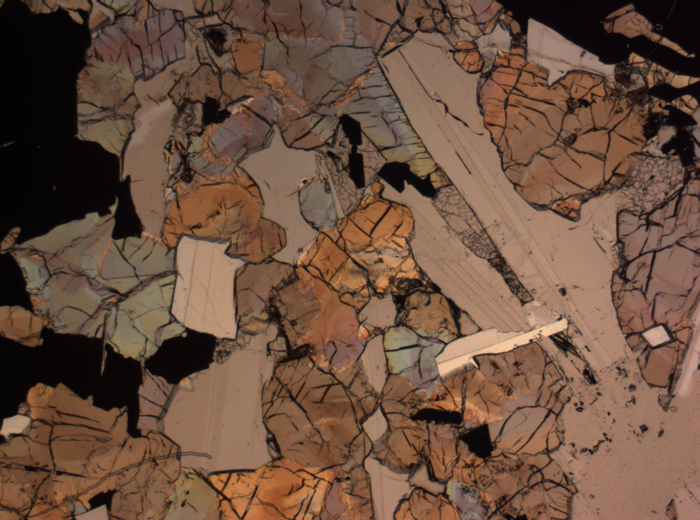Thin Section Photograph of Apollo 17 Sample 75015,26 in Plane-Polarized Light at 2.5x Magnification and 2.85 mm Field of View (View #26)