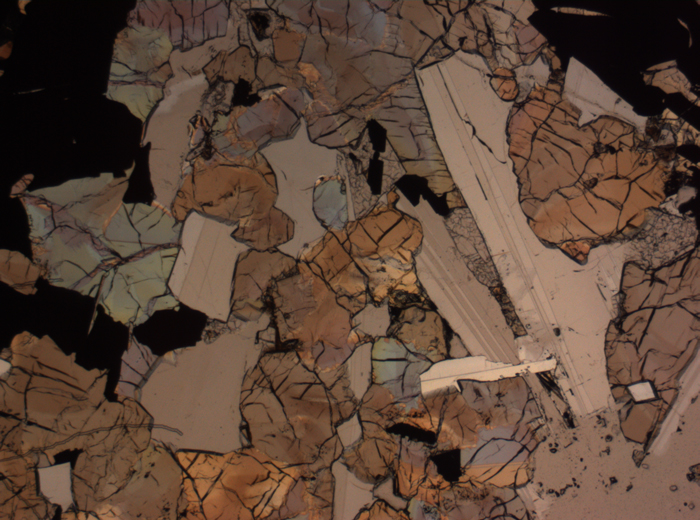 Thin Section Photograph of Apollo 17 Sample 75015,26 in Plane-Polarized Light at 2.5x Magnification and 2.85 mm Field of View (View #28)