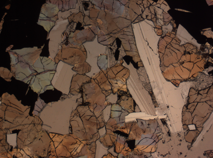 Thin Section Photograph of Apollo 17 Sample 75015,26 in Plane-Polarized Light at 2.5x Magnification and 2.85 mm Field of View (View #29)