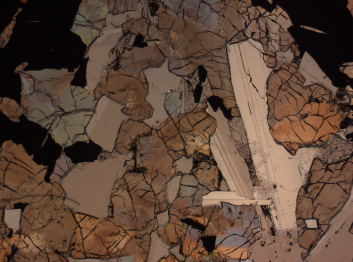 Thin Section Photograph of Apollo 17 Sample 75015,26 in Plane-Polarized Light at 2.5x Magnification and 2.85 mm Field of View (View #30)
