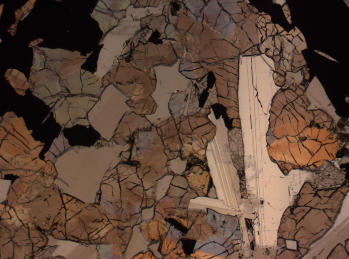 Thin Section Photograph of Apollo 17 Sample 75015,26 in Plane-Polarized Light at 2.5x Magnification and 2.85 mm Field of View (View #32)