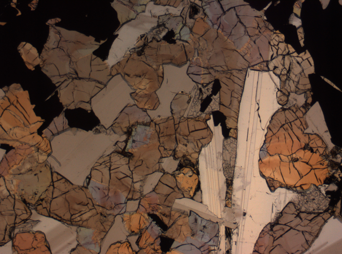 Thin Section Photograph of Apollo 17 Sample 75015,26 in Plane-Polarized Light at 2.5x Magnification and 2.85 mm Field of View (View #34)
