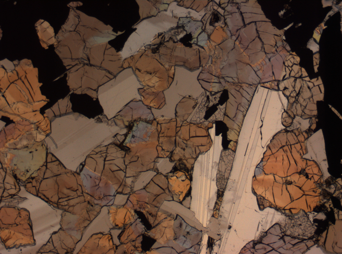 Thin Section Photograph of Apollo 17 Sample 75015,26 in Plane-Polarized Light at 2.5x Magnification and 2.85 mm Field of View (View #36)