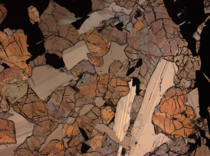 Thin Section Photograph of Apollo 17 Sample 75015,26 in Plane-Polarized Light at 2.5x Magnification and 2.85 mm Field of View (View #37)
