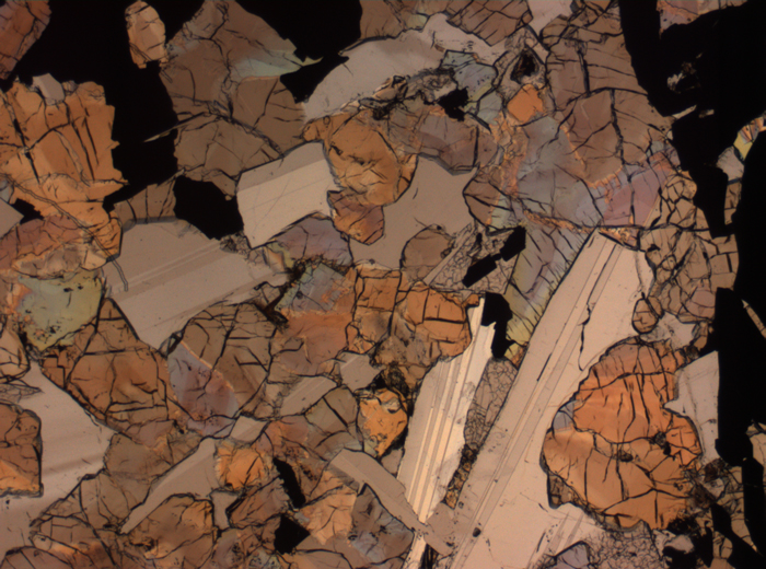 Thin Section Photograph of Apollo 17 Sample 75015,26 in Plane-Polarized Light at 2.5x Magnification and 2.85 mm Field of View (View #38)