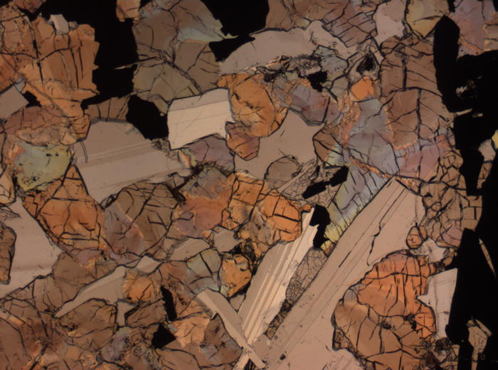 Thin Section Photograph of Apollo 17 Sample 75015,26 in Plane-Polarized Light at 2.5x Magnification and 2.85 mm Field of View (View #40)