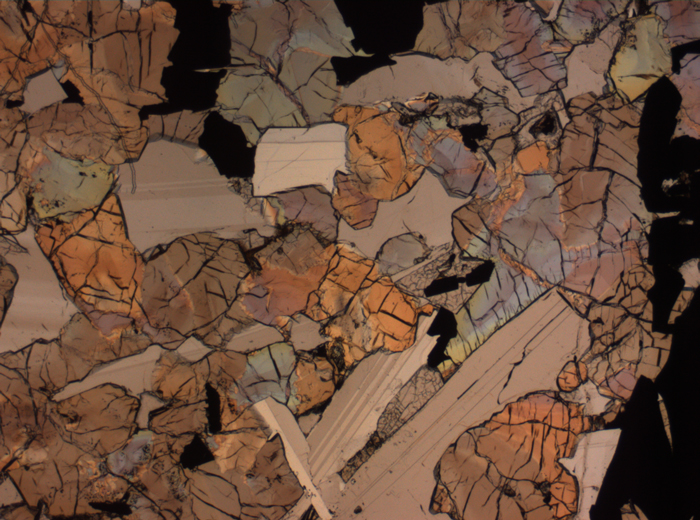 Thin Section Photograph of Apollo 17 Sample 75015,26 in Plane-Polarized Light at 2.5x Magnification and 2.85 mm Field of View (View #42)