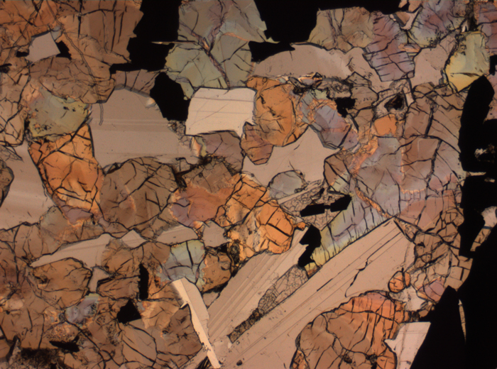 Thin Section Photograph of Apollo 17 Sample 75015,26 in Plane-Polarized Light at 2.5x Magnification and 2.85 mm Field of View (View #43)