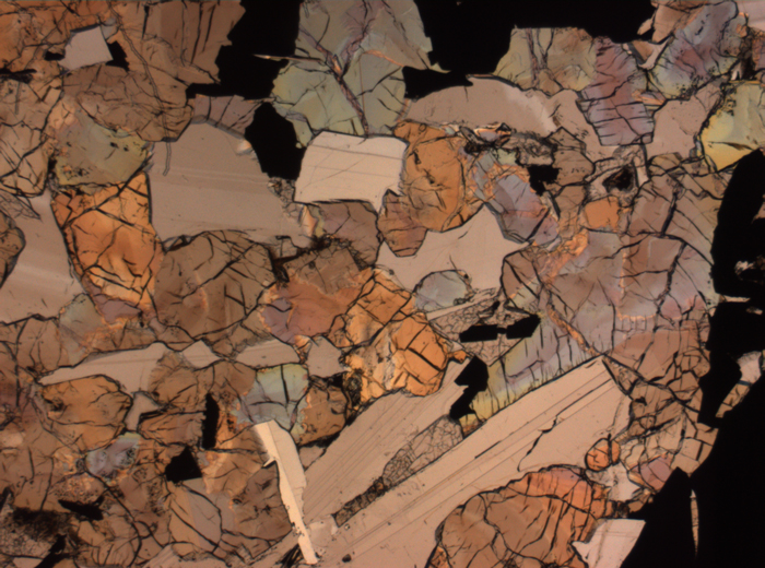 Thin Section Photograph of Apollo 17 Sample 75015,26 in Plane-Polarized Light at 2.5x Magnification and 2.85 mm Field of View (View #44)