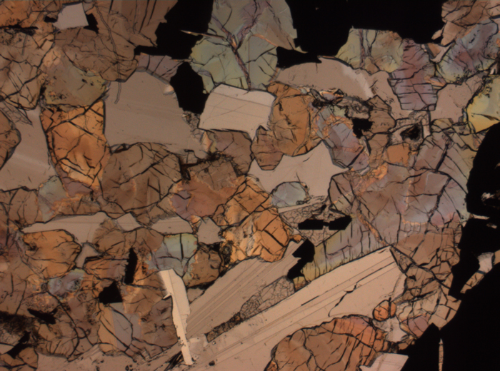 Thin Section Photograph of Apollo 17 Sample 75015,26 in Plane-Polarized Light at 2.5x Magnification and 2.85 mm Field of View (View #45)