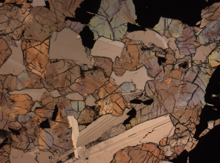 Thin Section Photograph of Apollo 17 Sample 75015,26 in Plane-Polarized Light at 2.5x Magnification and 2.85 mm Field of View (View #46)