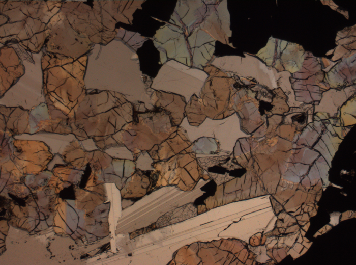 Thin Section Photograph of Apollo 17 Sample 75015,26 in Plane-Polarized Light at 2.5x Magnification and 2.85 mm Field of View (View #47)