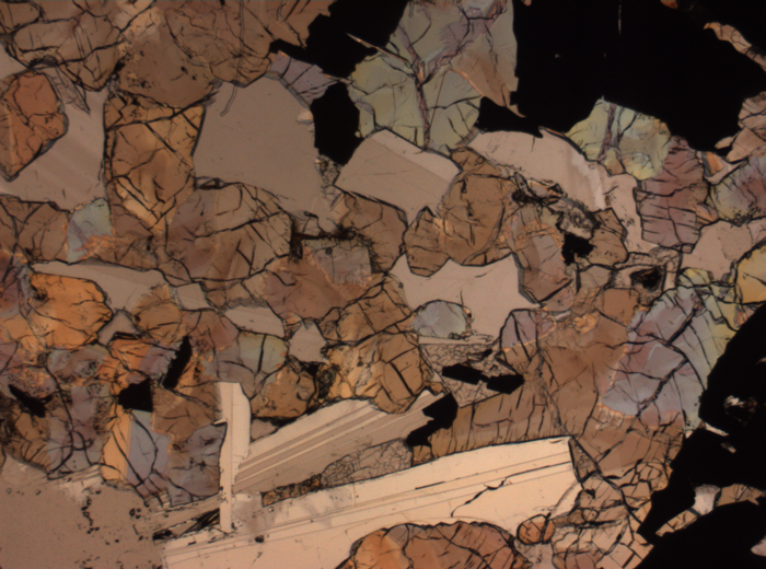 Thin Section Photograph of Apollo 17 Sample 75015,26 in Plane-Polarized Light at 2.5x Magnification and 2.85 mm Field of View (View #48)