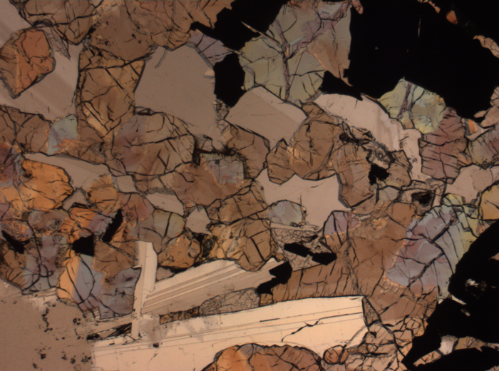 Thin Section Photograph of Apollo 17 Sample 75015,26 in Plane-Polarized Light at 2.5x Magnification and 2.85 mm Field of View (View #49)