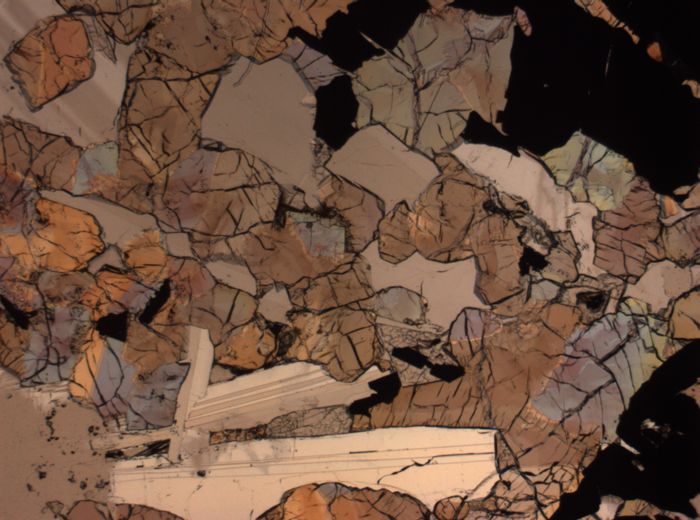 Thin Section Photograph of Apollo 17 Sample 75015,26 in Plane-Polarized Light at 2.5x Magnification and 2.85 mm Field of View (View #50)