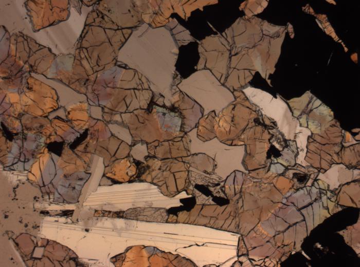 Thin Section Photograph of Apollo 17 Sample 75015,26 in Plane-Polarized Light at 2.5x Magnification and 2.85 mm Field of View (View #52)