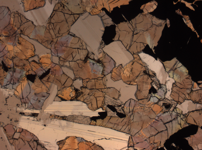 Thin Section Photograph of Apollo 17 Sample 75015,26 in Plane-Polarized Light at 2.5x Magnification and 2.85 mm Field of View (View #53)