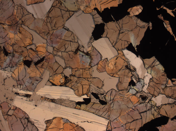 Thin Section Photograph of Apollo 17 Sample 75015,26 in Plane-Polarized Light at 2.5x Magnification and 2.85 mm Field of View (View #54)