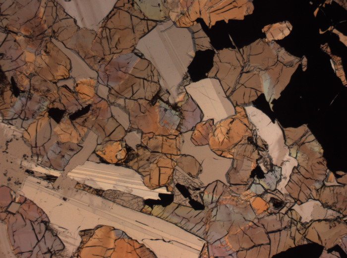 Thin Section Photograph of Apollo 17 Sample 75015,26 in Plane-Polarized Light at 2.5x Magnification and 2.85 mm Field of View (View #55)