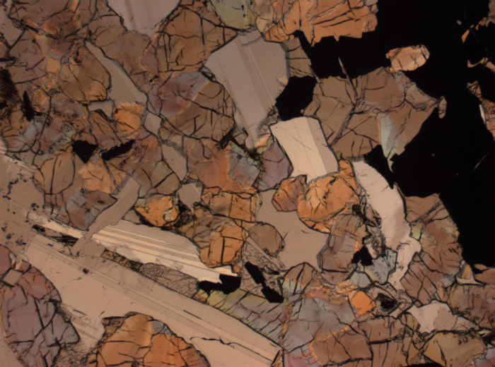 Thin Section Photograph of Apollo 17 Sample 75015,26 in Plane-Polarized Light at 2.5x Magnification and 2.85 mm Field of View (View #56)