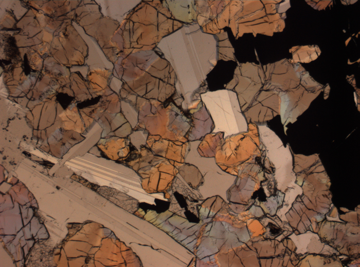 Thin Section Photograph of Apollo 17 Sample 75015,26 in Plane-Polarized Light at 2.5x Magnification and 2.85 mm Field of View (View #57)
