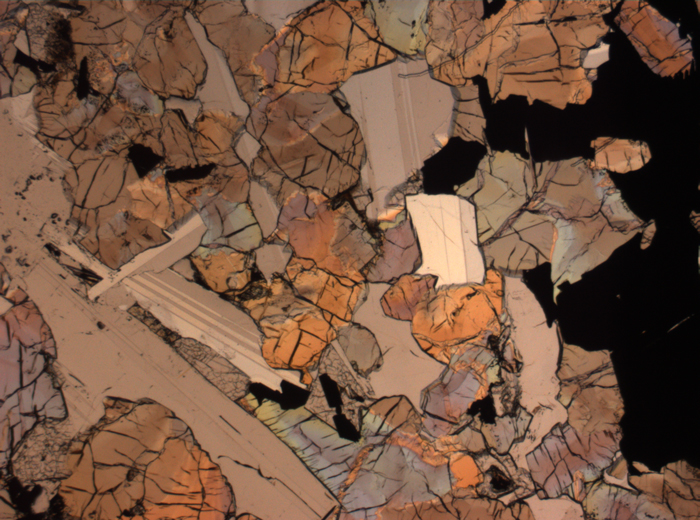 Thin Section Photograph of Apollo 17 Sample 75015,26 in Plane-Polarized Light at 2.5x Magnification and 2.85 mm Field of View (View #59)