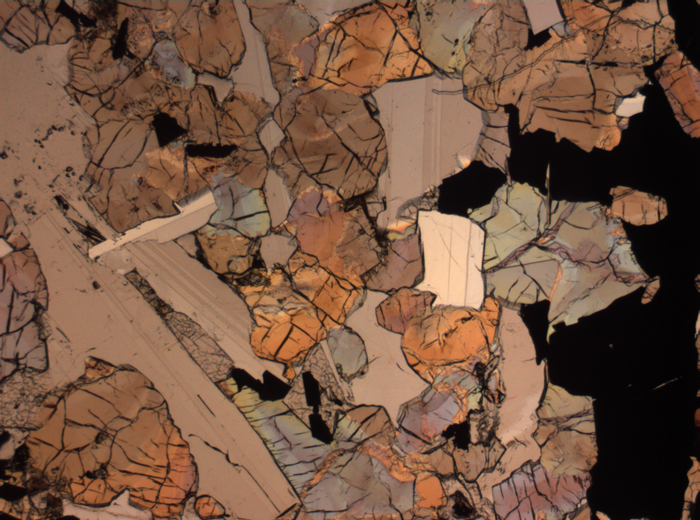 Thin Section Photograph of Apollo 17 Sample 75015,26 in Plane-Polarized Light at 2.5x Magnification and 2.85 mm Field of View (View #61)