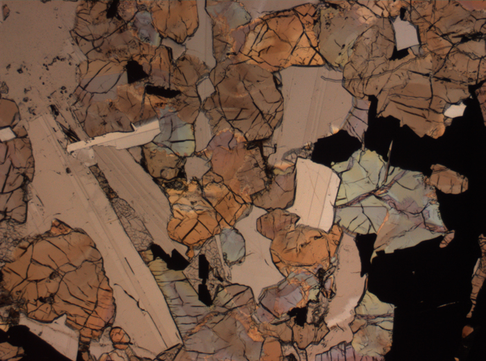 Thin Section Photograph of Apollo 17 Sample 75015,26 in Plane-Polarized Light at 2.5x Magnification and 2.85 mm Field of View (View #63)