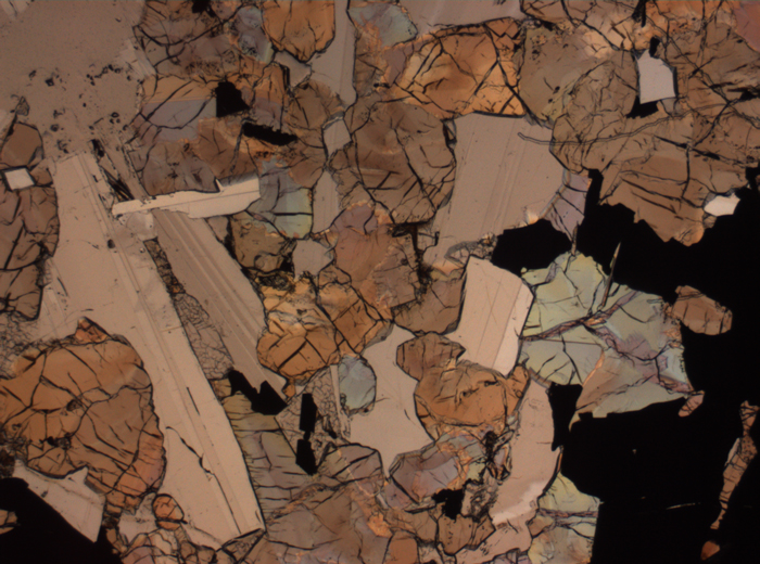Thin Section Photograph of Apollo 17 Sample 75015,26 in Plane-Polarized Light at 2.5x Magnification and 2.85 mm Field of View (View #64)