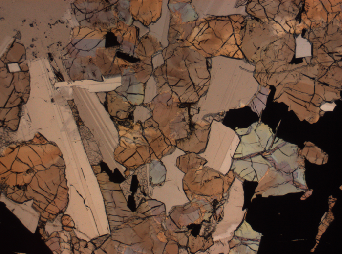 Thin Section Photograph of Apollo 17 Sample 75015,26 in Plane-Polarized Light at 2.5x Magnification and 2.85 mm Field of View (View #65)