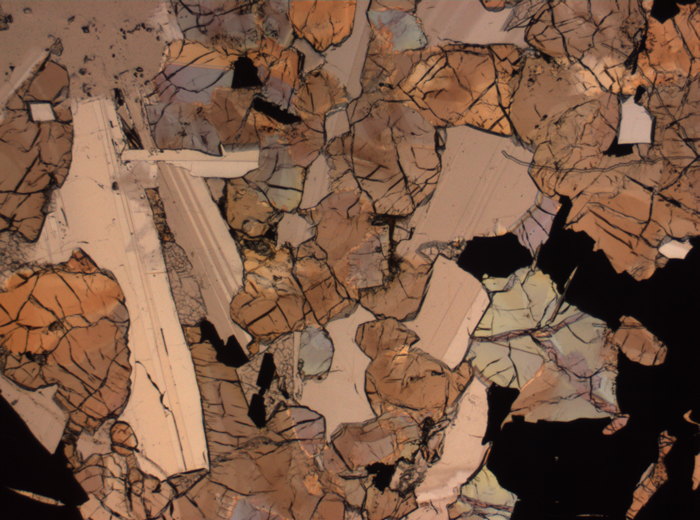 Thin Section Photograph of Apollo 17 Sample 75015,26 in Plane-Polarized Light at 2.5x Magnification and 2.85 mm Field of View (View #66)