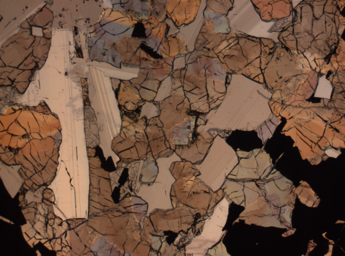 Thin Section Photograph of Apollo 17 Sample 75015,26 in Plane-Polarized Light at 2.5x Magnification and 2.85 mm Field of View (View #68)