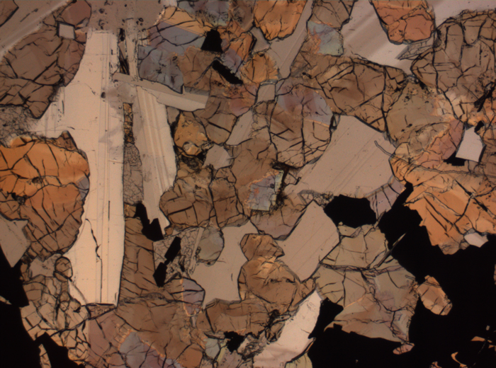 Thin Section Photograph of Apollo 17 Sample 75015,26 in Plane-Polarized Light at 2.5x Magnification and 2.85 mm Field of View (View #69)