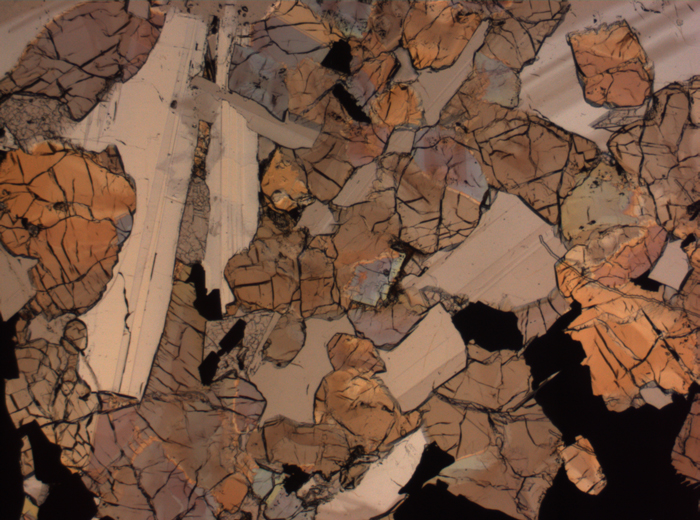 Thin Section Photograph of Apollo 17 Sample 75015,26 in Plane-Polarized Light at 2.5x Magnification and 2.85 mm Field of View (View #71)