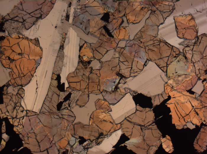 Thin Section Photograph of Apollo 17 Sample 75015,26 in Plane-Polarized Light at 2.5x Magnification and 2.85 mm Field of View (View #72)