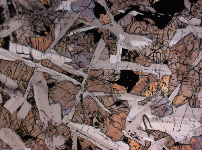 Thin Section Photograph of Apollo 17 Sample 75055,15 in Plane-Polarized Light at 2.5x Magnification and 2.85 mm Field of View (View #2)