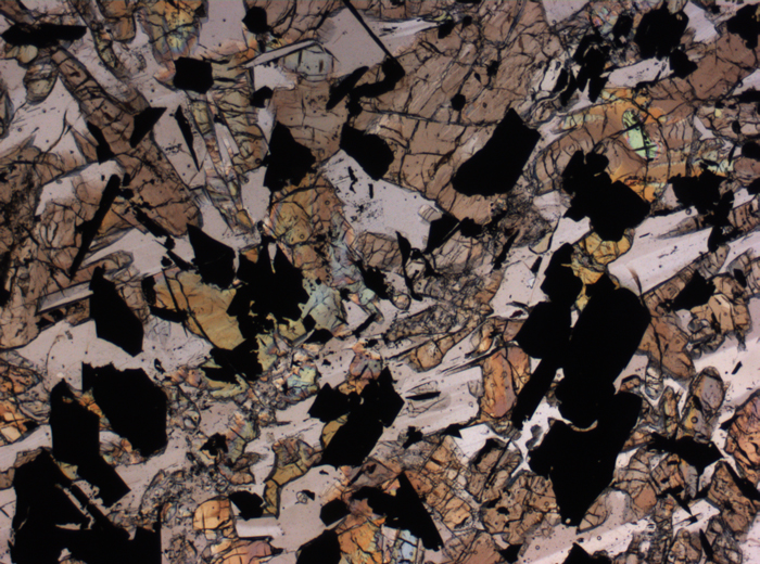 Thin Section Photograph of Apollo 17 Sample 75075,83 in Plane-Polarized Light at 2.5x Magnification and 2.85 mm Field of View (View #2)