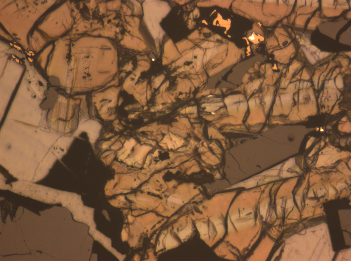 Thin Section Photograph of Apollo 17 Sample 75075,83 in Reflected Light at 10x Magnification and 1.15 mm Field of View (View #3)