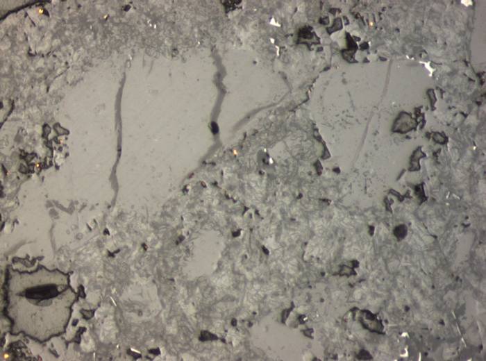 Thin Section Photograph of Apollo 17 Sample 76015,102 in Reflected Light at 10x Magnification and 0.7 mm Field of View (View #4)
