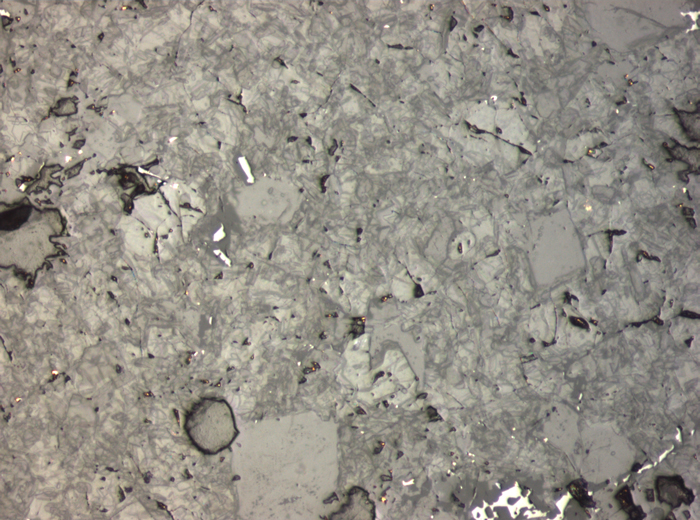 Thin Section Photograph of Apollo 17 Sample 76015,102 in Reflected Light at 10x Magnification and 0.7 mm Field of View (View #5)