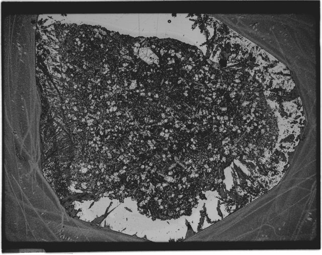 Black and white Thin Section close up photograph of Apollo 12 Sample(s) 12022,10.