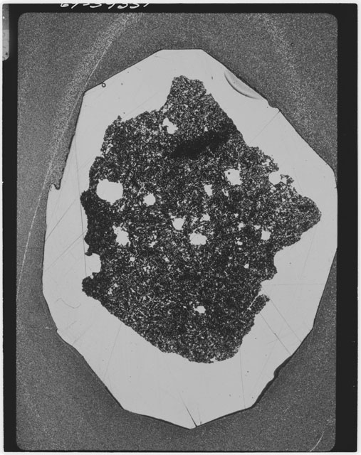 Black and white Thin Section photograph of Apollo 11 Sample(s) 10069.