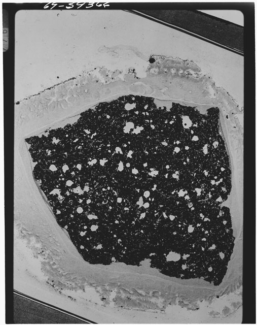 Black and white Thin Section photograph of Apollo 11 Sample(s) 10057.