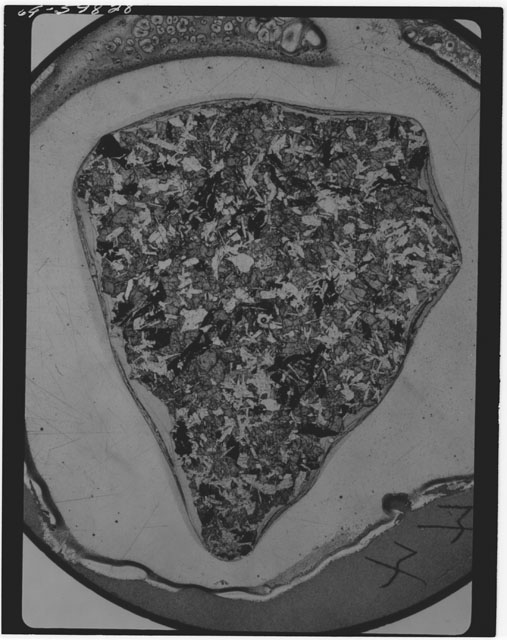 Black and white Thin Section photograph of Apollo 11 Sample(s) 10044.